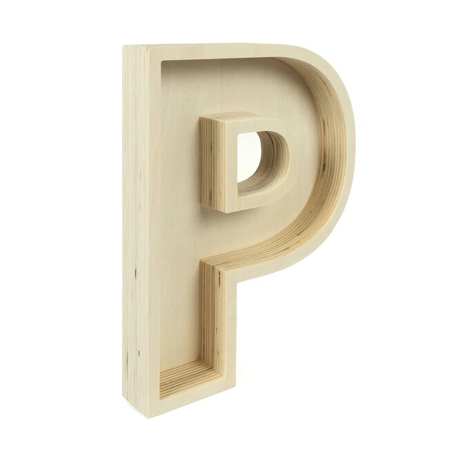 Wooden Fillable Letter P 22cm
