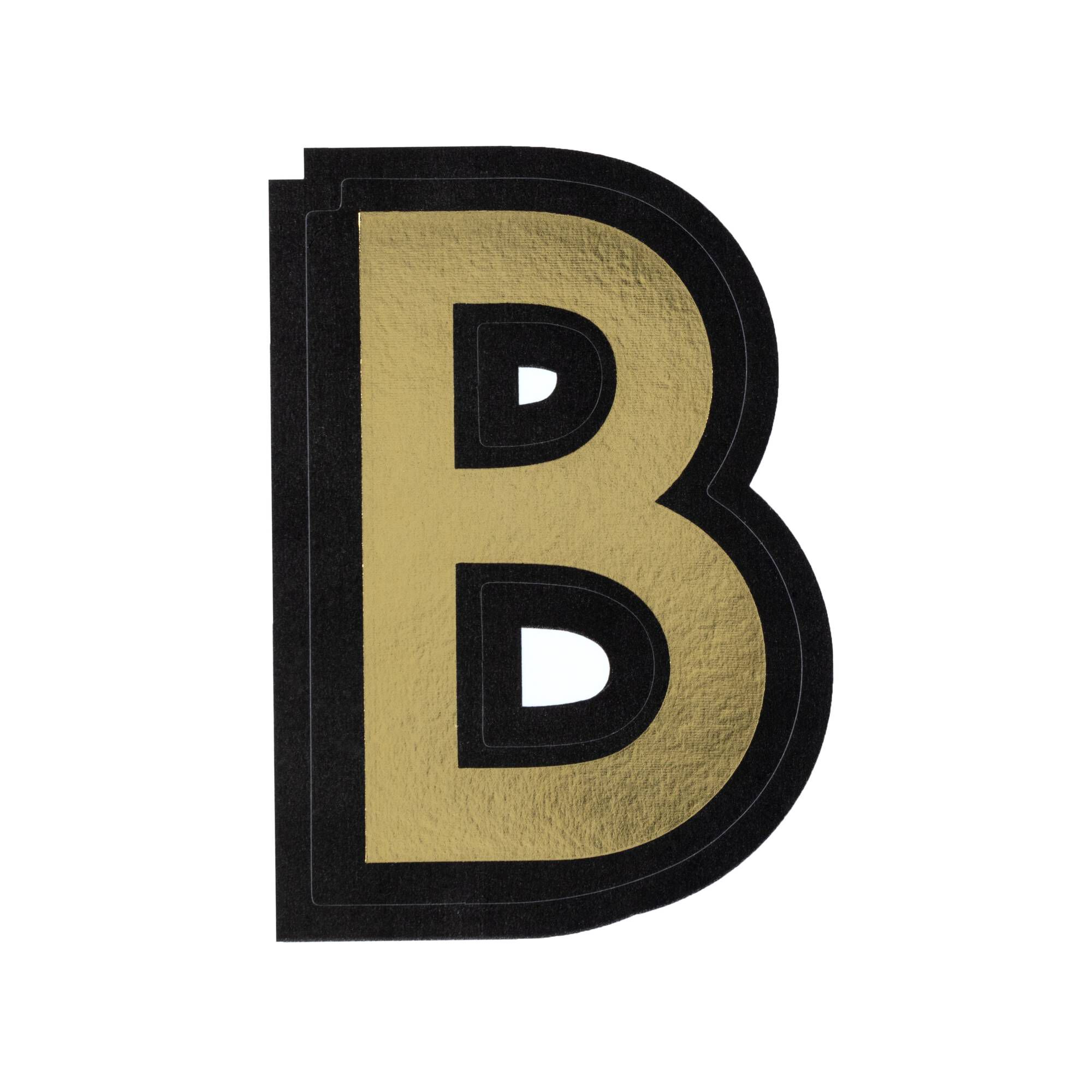 Black and Gold Vinyl Letter B Sticker 5cm