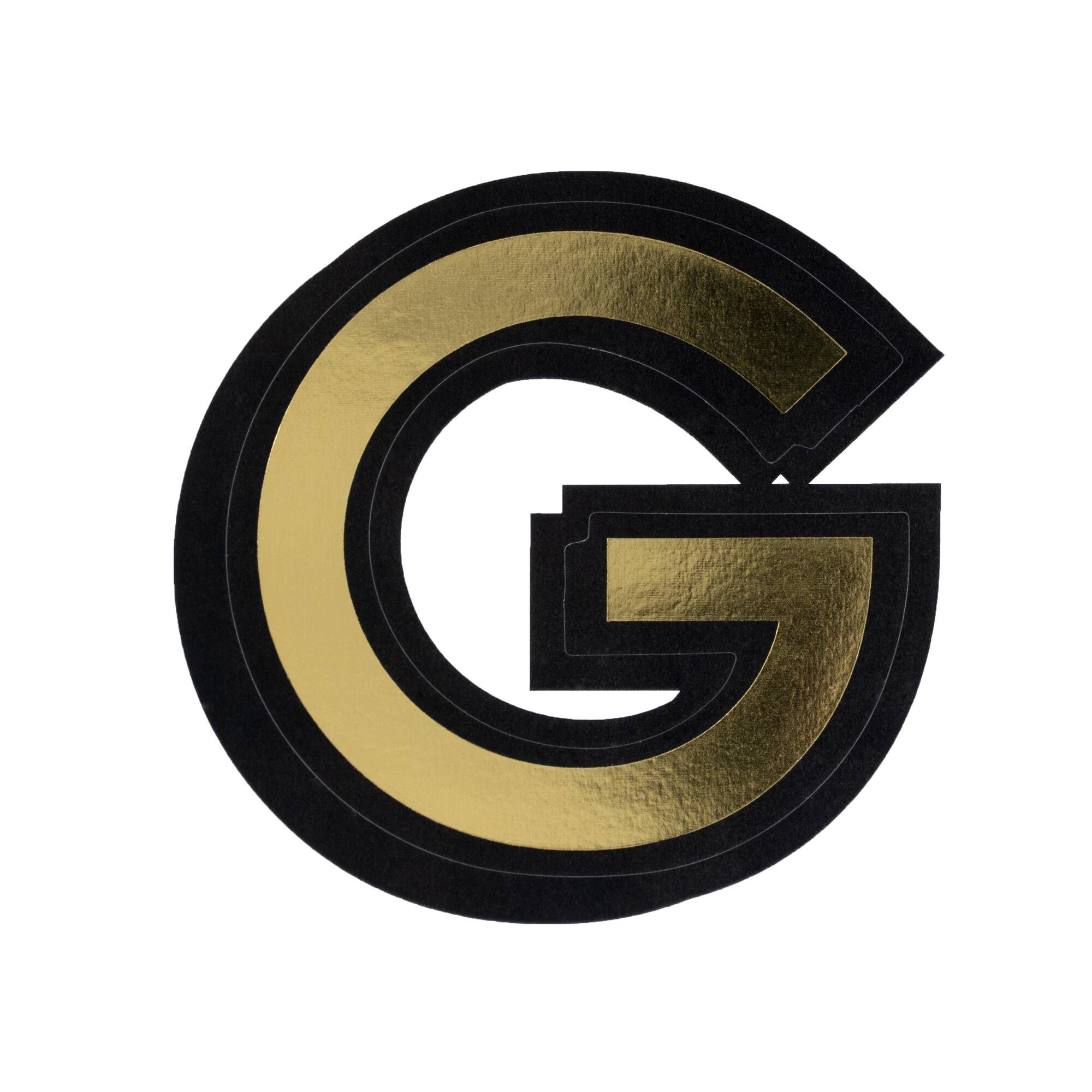 Black and Gold Vinyl Letter G Sticker 5cm
