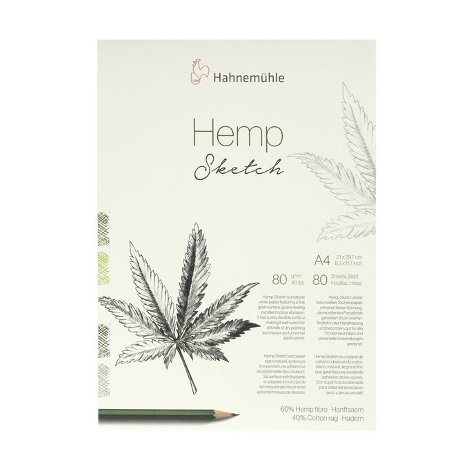 Hahnemuhle Hemp Sketch Pad A4 80 Sheets 1 Hahnemuhle Hemp Sketch Pad A4 80 Sheets