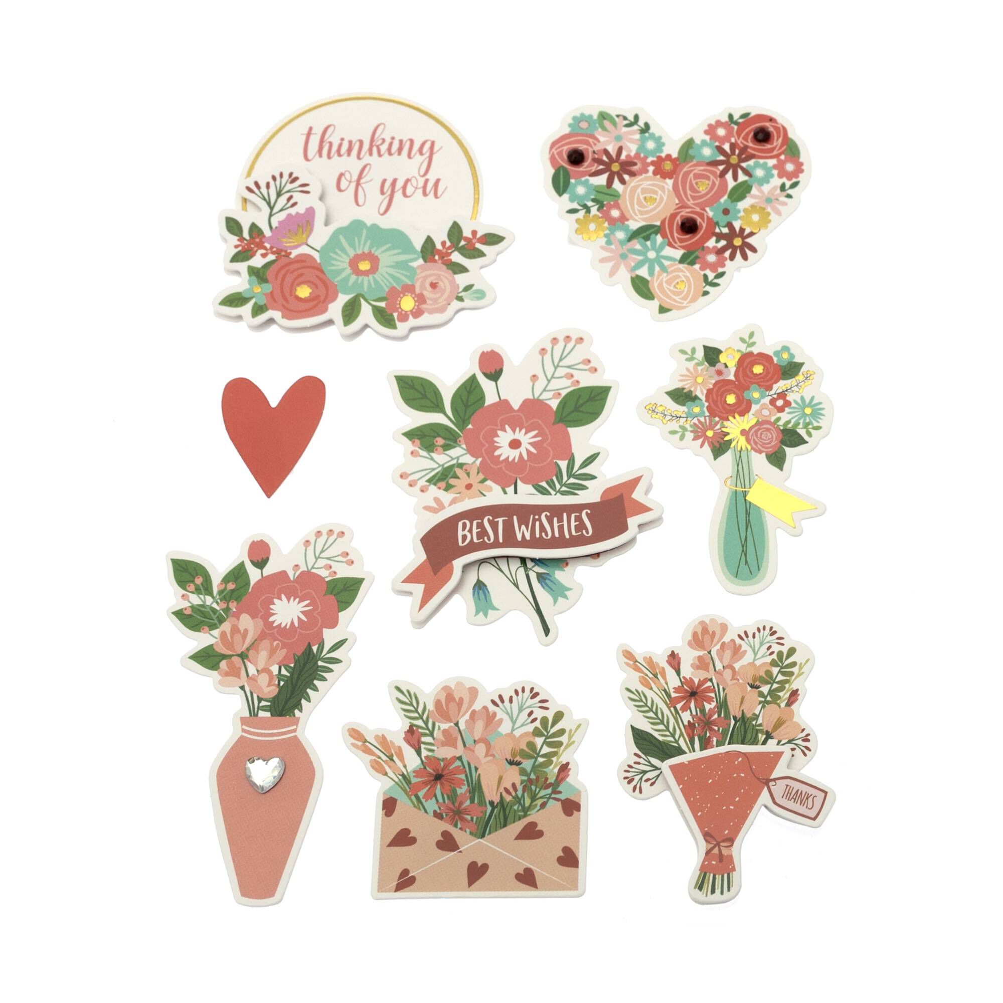 Flower Bouquet Card Toppers 8 Pack 1 Flower Bouquet Card Toppers 8 Pack