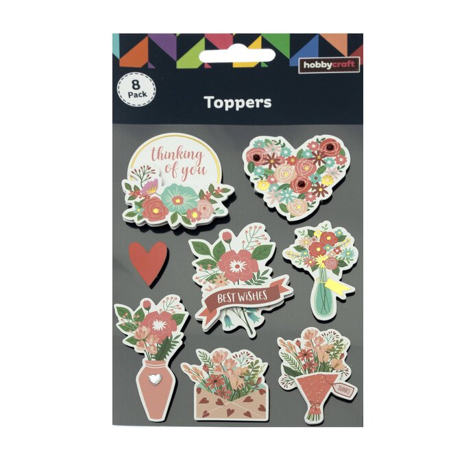 Flower Bouquet Card Toppers 8 Pack 4 Flower Bouquet Card Toppers 8 Pack