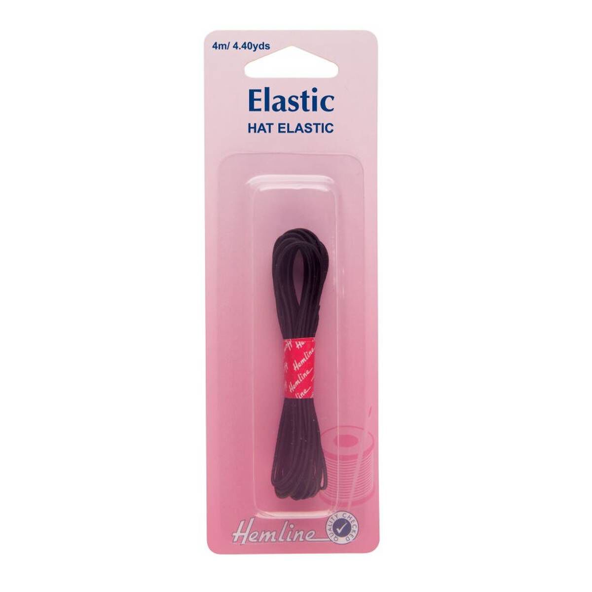 Hemline Black Hat Elastic 4m
