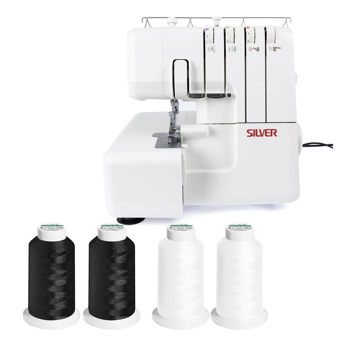 Silver 721D Overlocker Machine and Threads Bundle