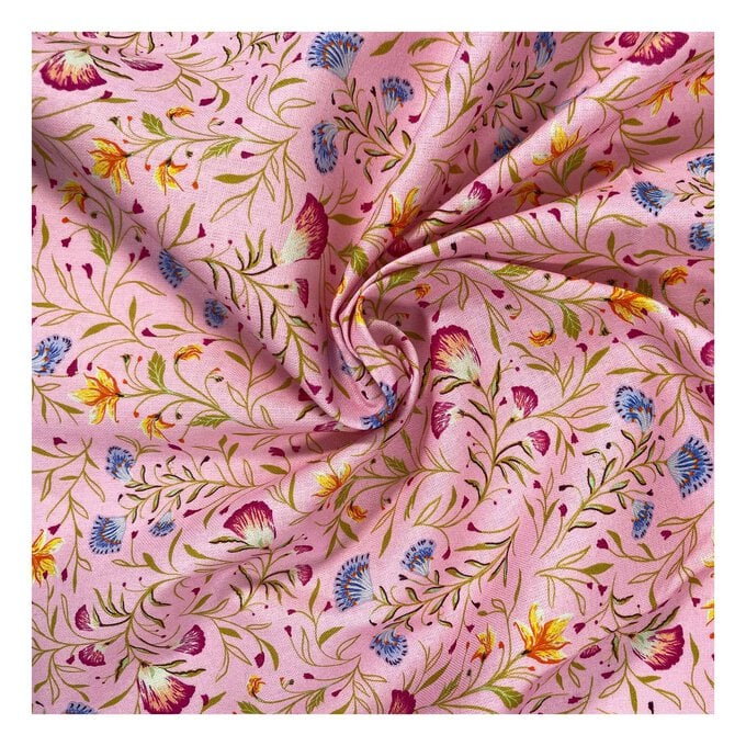 Artisan Flower Market Stems Cotton Fabric by the Metre 1 Artisan Flower Market Stems Cotton Fabric by the Metre
