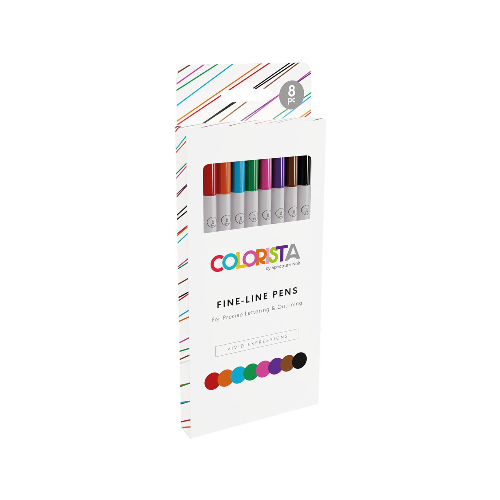 Colorista Vivid Expressions Fine Line Pens 8 Pack 1 Colorista Vivid Expressions Fine Line Pens 8 Pack