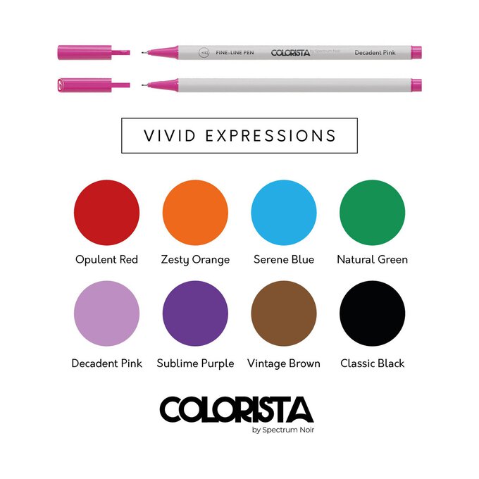 Colorista Vivid Expressions Fine Line Pens 8 Pack 2 Colorista Vivid Expressions Fine Line Pens 8 Pack