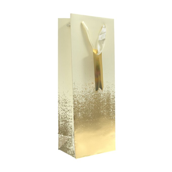 Gold and Cream Distressed Bottle Gift Bag 13cm x 35.5cm 1 Gold and Cream Distressed Bottle Gift Bag 13cm x 35.5cm
