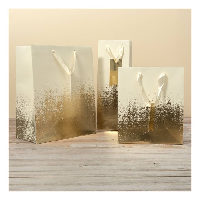 Gold and Cream Distressed Bottle Gift Bag 13cm x 35.5cm 2 Gold and Cream Distressed Bottle Gift Bag 13cm x 35.5cm