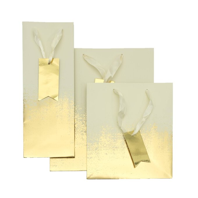 Gold and Cream Distressed Bottle Gift Bag 13cm x 35.5cm 4 Gold and Cream Distressed Bottle Gift Bag 13cm x 35.5cm