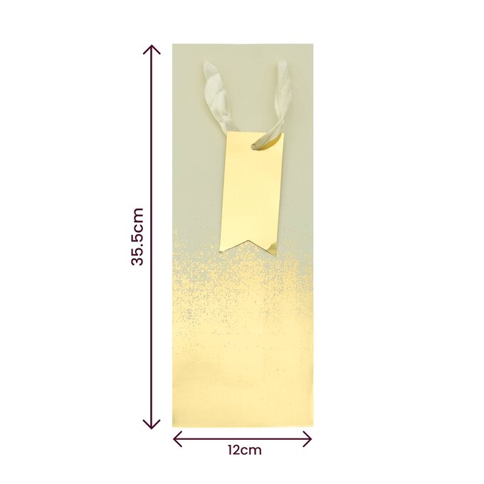 Gold and Cream Distressed Bottle Gift Bag 13cm x 35.5cm 5 Gold and Cream Distressed Bottle Gift Bag 13cm x 35.5cm