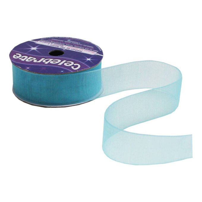 Sky Blue Organdie Ribbon 20mm x 5m 2 Sky Blue Organdie Ribbon 20mm x 5m