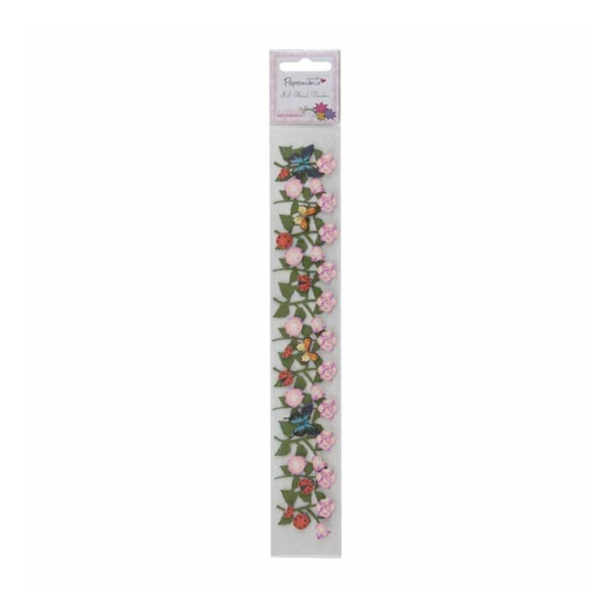 Papermania 3D Floral Pink Rose Border