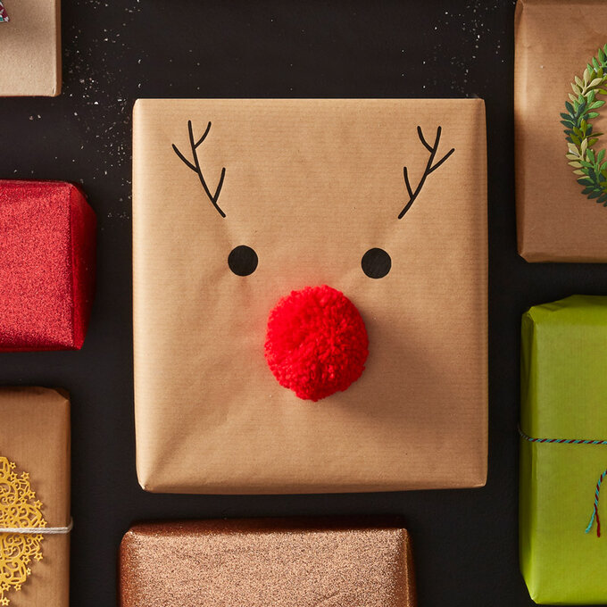 How to Make Easy Reindeer Nose Gift Wrap 1 How to Make Easy Reindeer Nose Gift Wrap