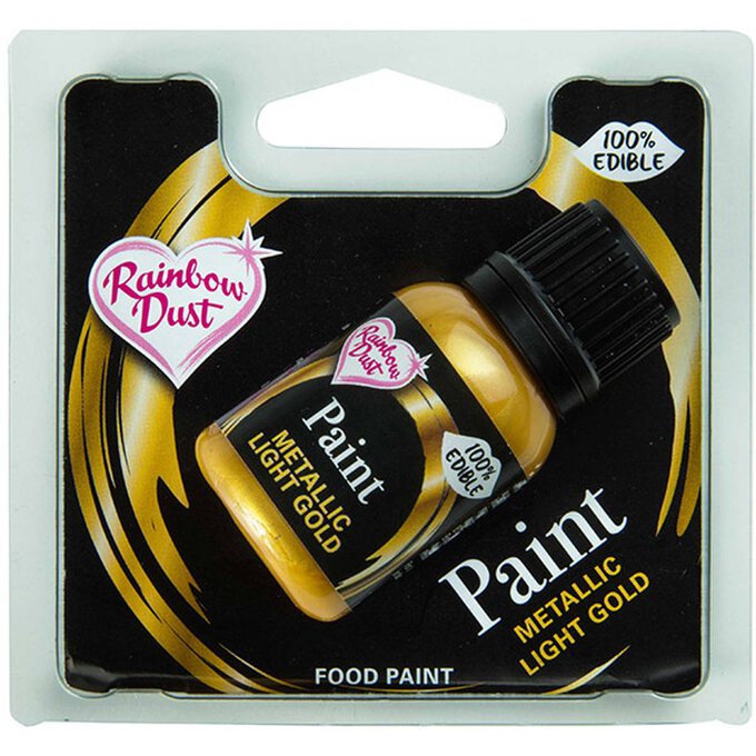 Rainbow Dust Metallic Light Gold Food Paint 25ml 3 Rainbow Dust Metallic Light Gold Food Paint 25ml