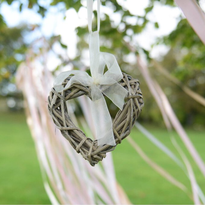 Wicker Heart Wreath 15cm x 15cm 2 Wicker Heart Wreath 15cm x 15cm