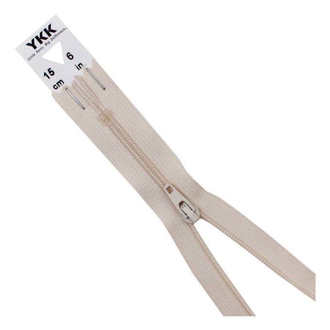 YKK Light Beige Dress and Skirt Zip 15cm 1 YKK Light Beige Dress and Skirt Zip 15cm