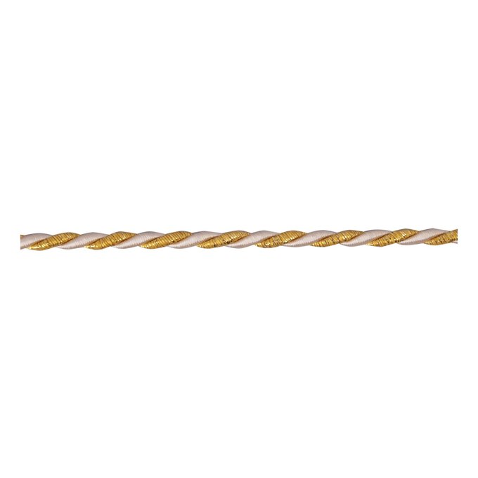 Gold and Silver 3mm Cord Trim by the Metre