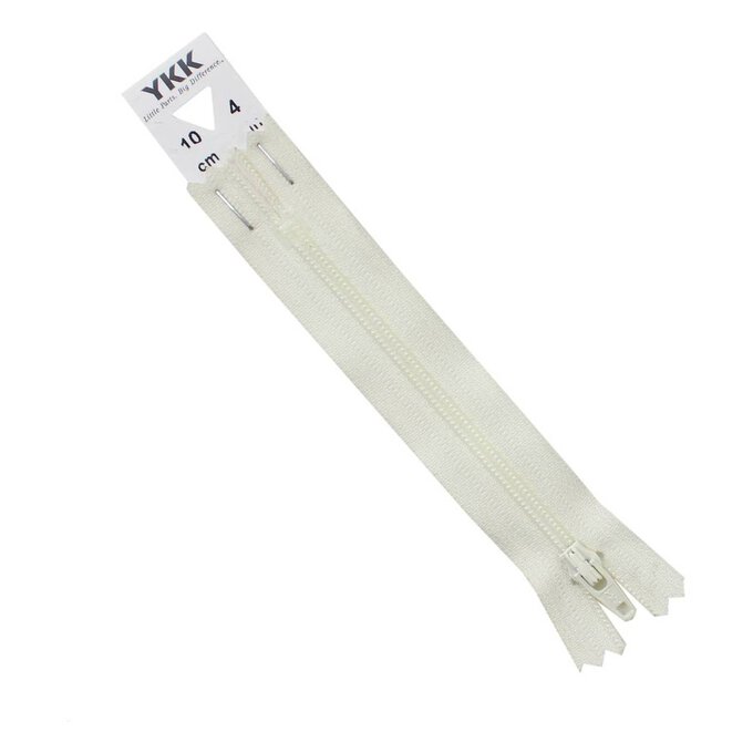 YKK Cream Dress and Skirt Zip 10cm 2 YKK Cream Dress and Skirt Zip 10cm