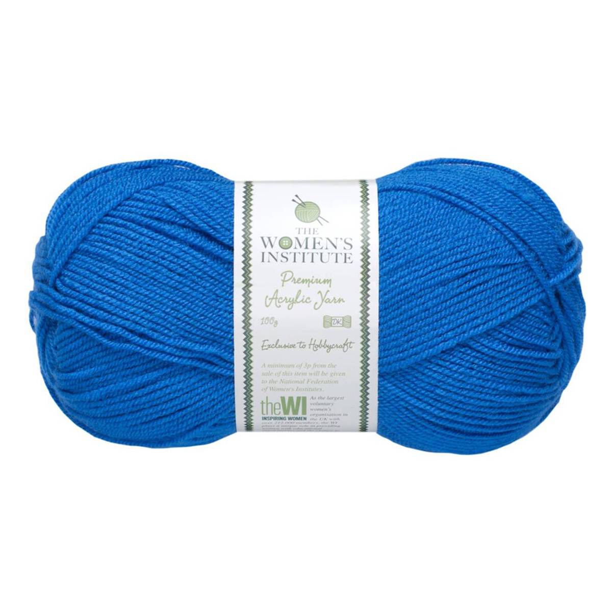 Women's Institute Blue Premium Acrylic Yarn 100g 1 Women's Institute Blue Premium Acrylic Yarn 100g