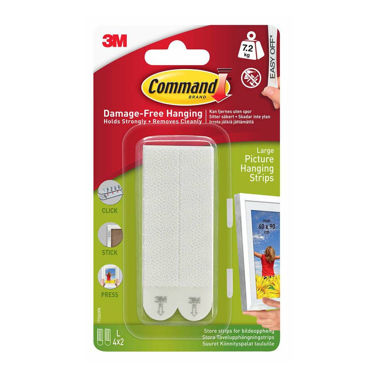 Command Large Picture Hanging Strips 4 Pieces