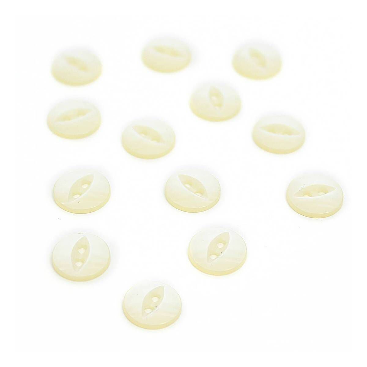 Hemline Cream Basic Fish Eye Button 13 Pack 1 Hemline Cream Basic Fish Eye Button 13 Pack