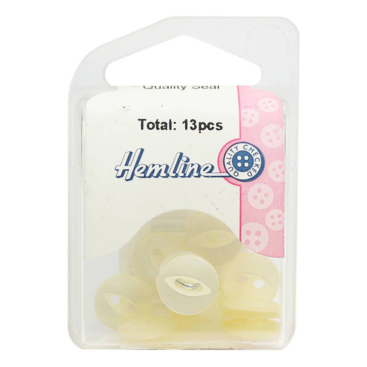 Hemline Cream Basic Fish Eye Button 13 Pack 2 Hemline Cream Basic Fish Eye Button 13 Pack