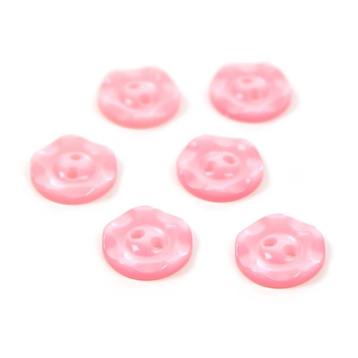 Hemline Pink Basic Scalloped Edge Button 6 Pack 1 Hemline Pink Basic Scalloped Edge Button 6 Pack