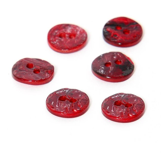 Hemline Red Shell Mother of Pearl Button 7 Pack 1 Hemline Red Shell Mother of Pearl Button 7 Pack
