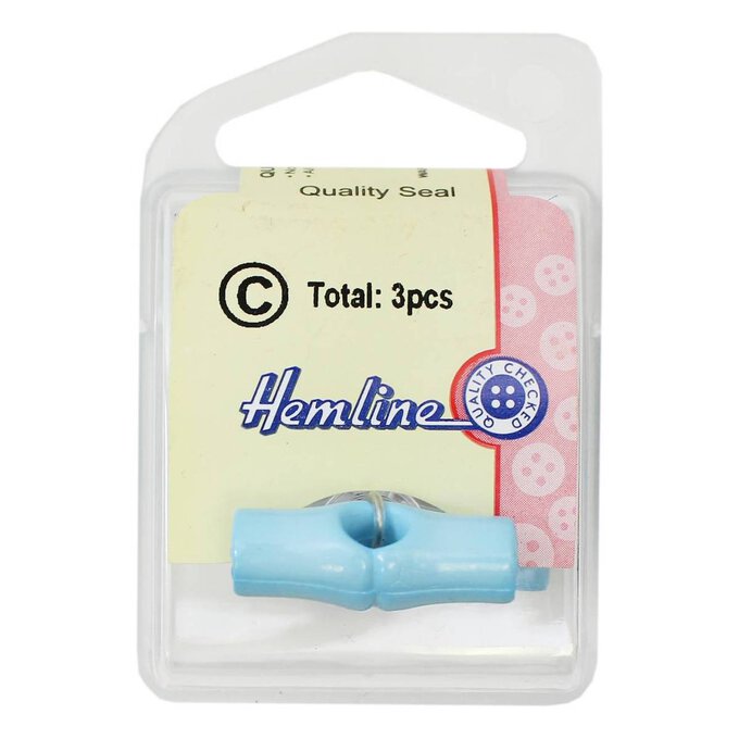 Hemline Blue Basic Toggle Button 3 Pack 2 Hemline Blue Basic Toggle Button 3 Pack