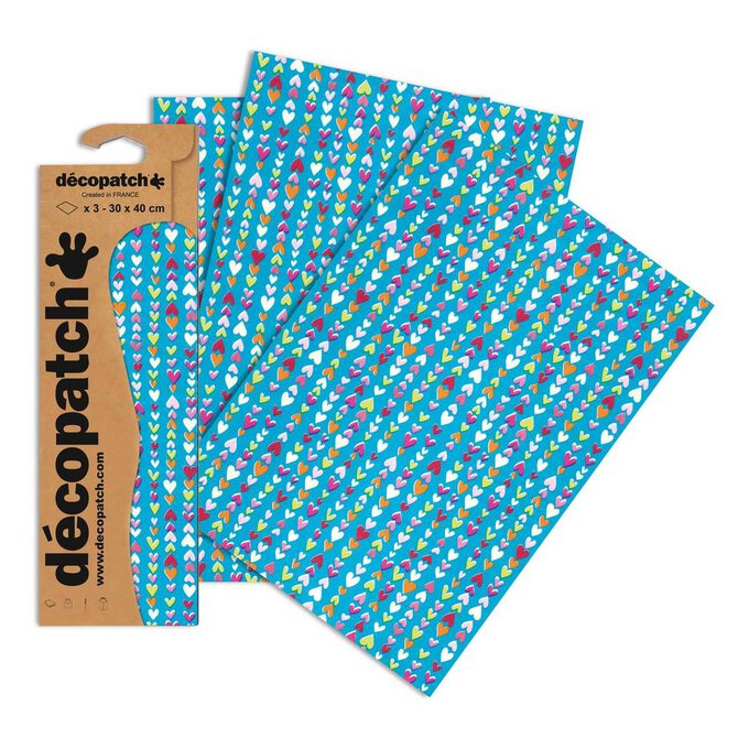 Decopatch Folk Heart Chains Paper 3 Sheets