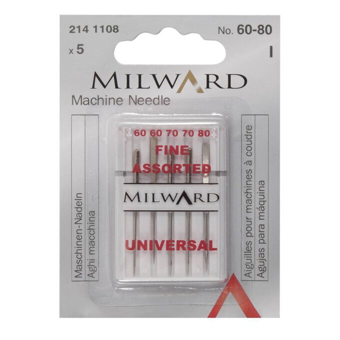 Milward 60 70 and 80 Gauge Machine Needles 5 Pack 1 Milward 60 70 and 80 Gauge Machine Needles 5 Pack