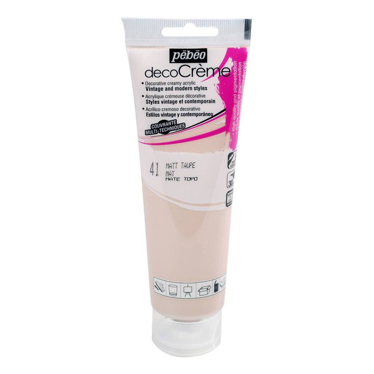 Pebeo Taupe Deco Creme Paint 120ml 1 Pebeo Taupe Deco Creme Paint 120ml