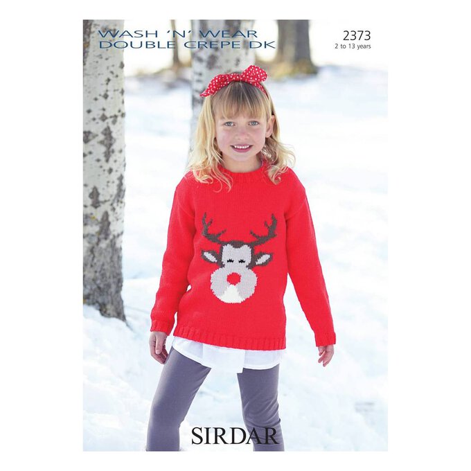 Sirdar Wash 'n' Wear Double Crepe DK Rudolph Christmas Jumper Digital Pattern 2373 1 Sirdar Wash 'n' Wear Double Crepe DK Rudolph Christmas Jumper Digital Pattern 2373