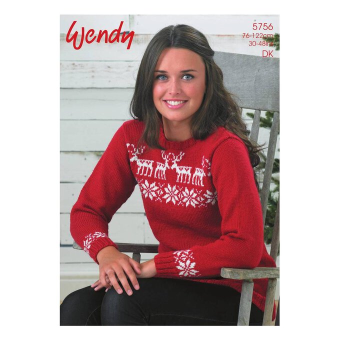 Wendy Merino DK Reindeer and Stars Sweater Digital Pattern 5756 1 Wendy Merino DK Reindeer and Stars Sweater Digital Pattern 5756
