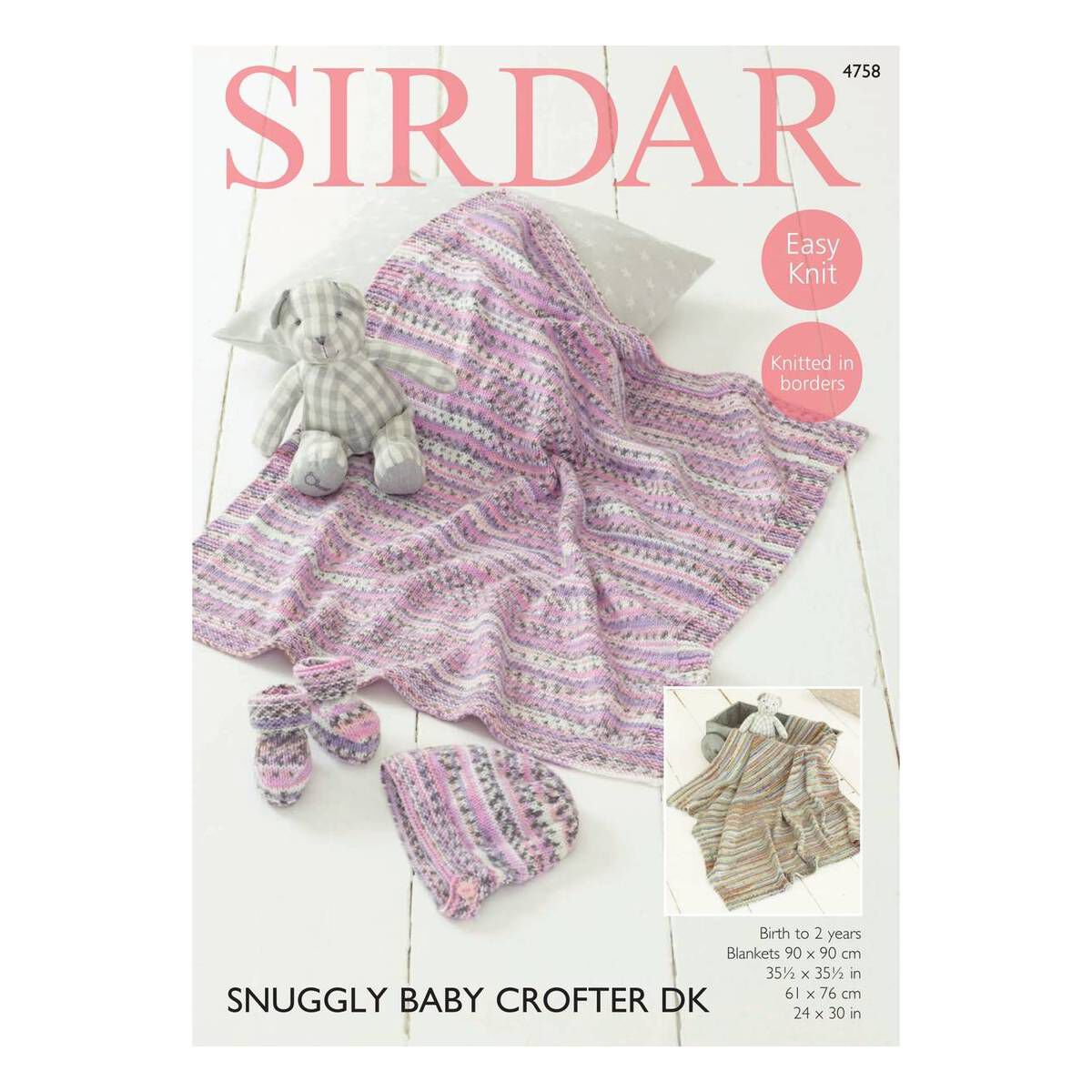 Sirdar Snuggly Baby Crofter DK Blankets Bootees and Bonnet Digital Pattern 4758 1 Sirdar Snuggly Baby Crofter DK Blankets Bootees and Bonnet Digital Pattern 4758