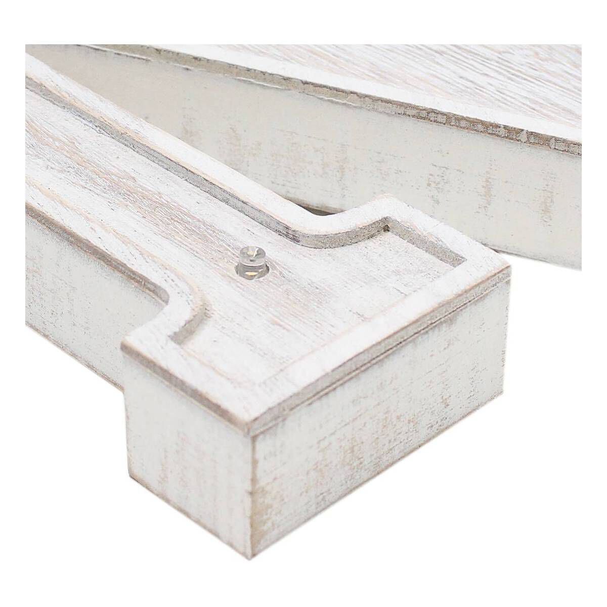 White Washed Wooden LED Letter V 21cm 2 White Washed Wooden LED Letter V 21cm
