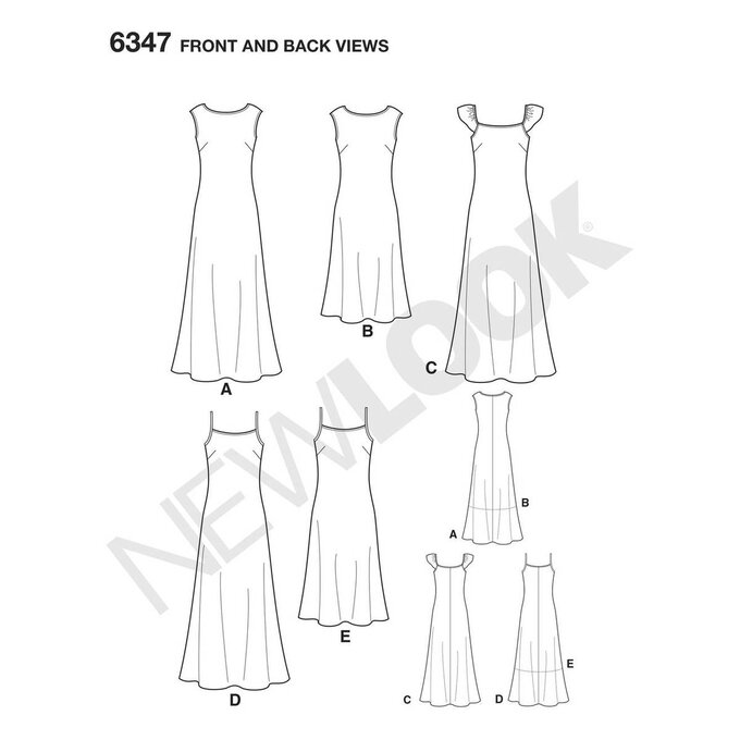 New Look Women's Dress Sewing Pattern 6347 2 New Look Women's Dress Sewing Pattern 6347