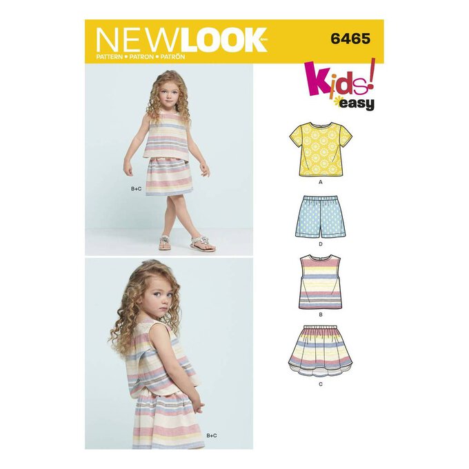 New Look Child's Separates Sewing Pattern 6465 1 New Look Child's Separates Sewing Pattern 6465