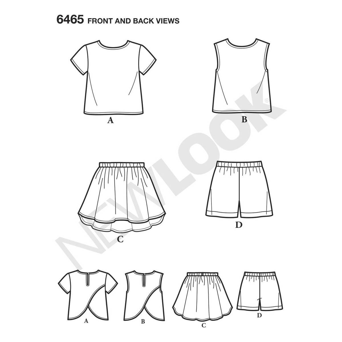 New Look Child's Separates Sewing Pattern 6465 2 New Look Child's Separates Sewing Pattern 6465
