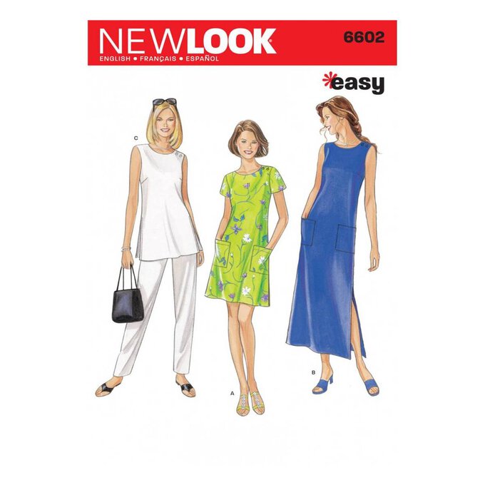 New Look Women's Dress and Trousers Sewing Pattern 6602 1 New Look Women's Dress and Trousers Sewing Pattern 6602