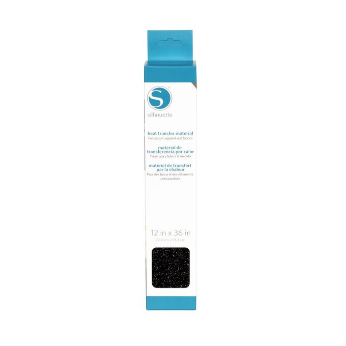 Silhouette Black Glitter Heat Transfer Material 12 x 36 Inches