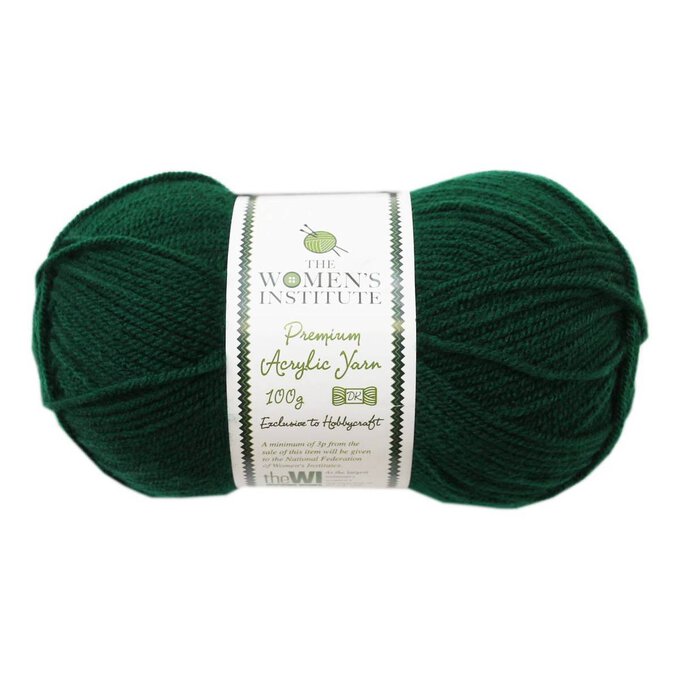 Women’s Institute School Green Premium Acrylic Yarn 100g 1 Women’s Institute School Green Premium Acrylic Yarn 100g