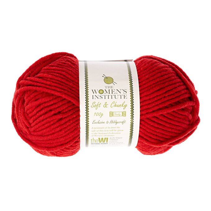 Women’s Institute Dark Red Soft and Chunky Yarn 100g 1 Women’s Institute Dark Red Soft and Chunky Yarn 100g