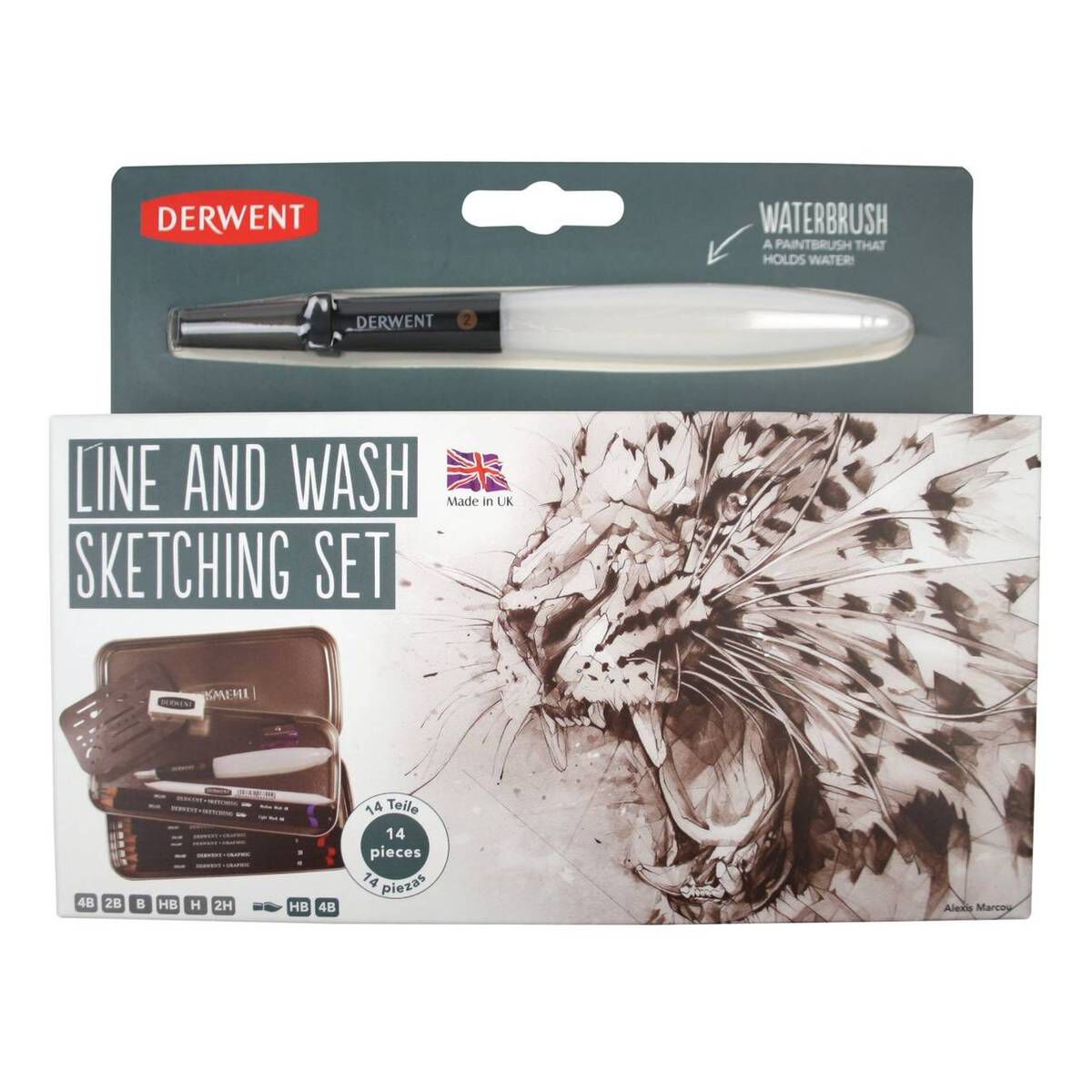 Derwent Line and Wash Sketching Set 14 Pieces