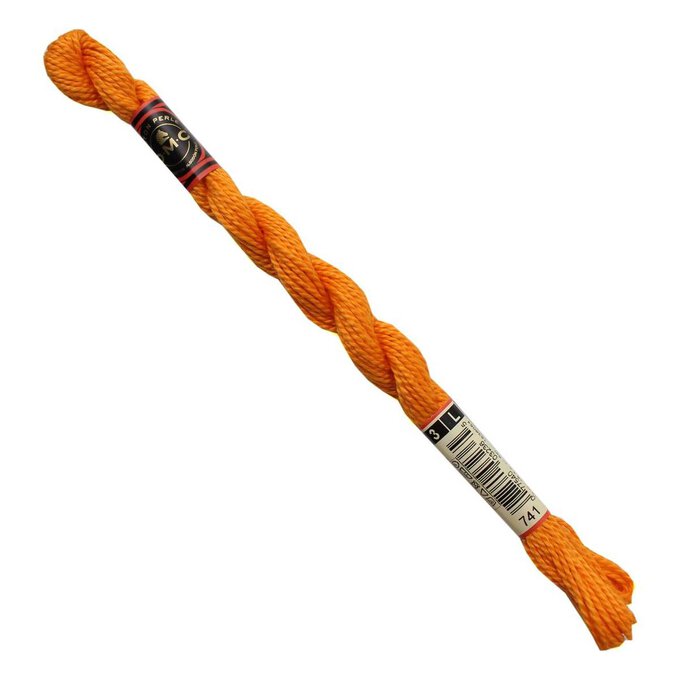 DMC Orange Pearl Cotton Thread Size 3 15m (741) 2 DMC Orange Pearl Cotton Thread Size 3 15m (741)