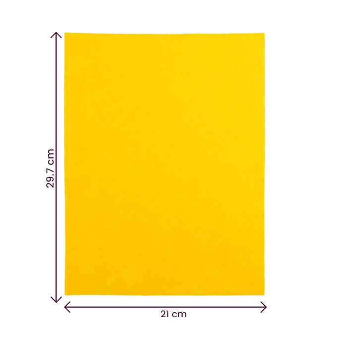 Yellow Polyester Felt Sheet A4 4 Yellow Polyester Felt Sheet A4