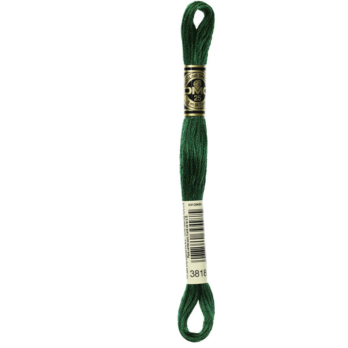 DMC Green Mouline Special 25 Cotton Thread 8m (3818) 3 DMC Green Mouline Special 25 Cotton Thread 8m (3818)