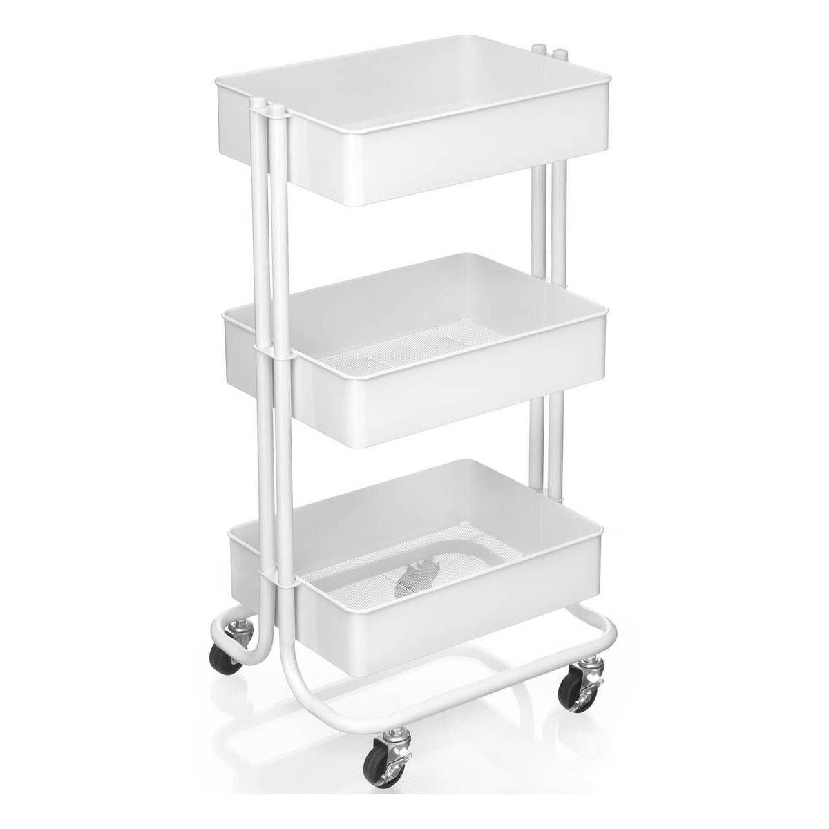 Pure White Three Tier Storage Trolley 1 Pure White Three Tier Storage Trolley