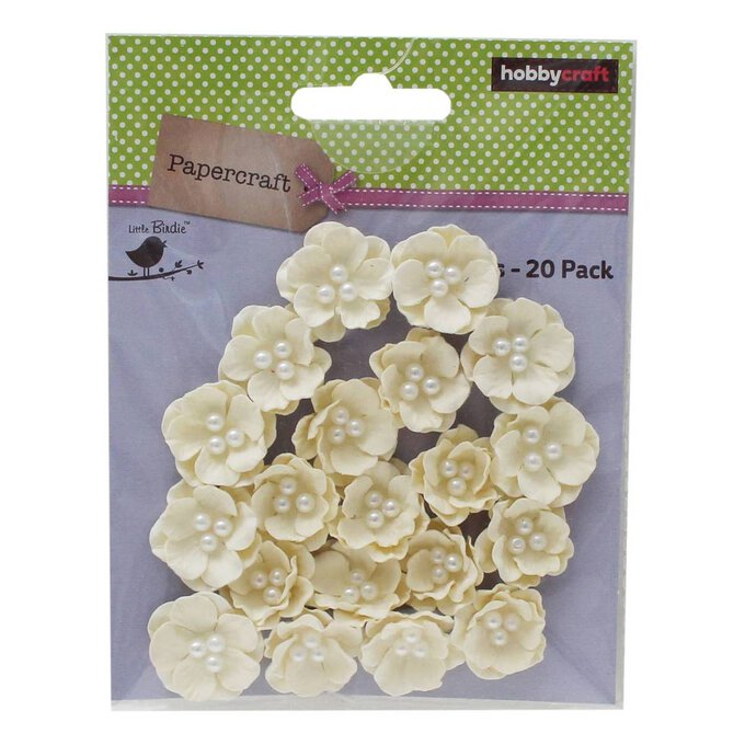 Moonlight Pearl Blossom Paper Flowers 20 Pack 2 Moonlight Pearl Blossom Paper Flowers 20 Pack